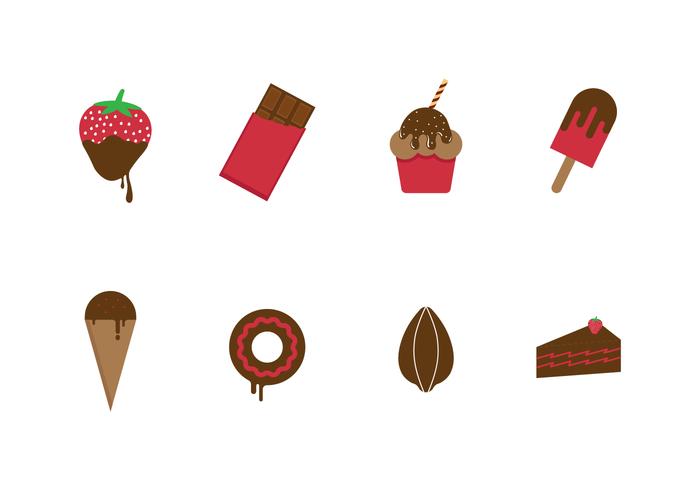 El chocolate libre y dulces iconos vectoriales vector