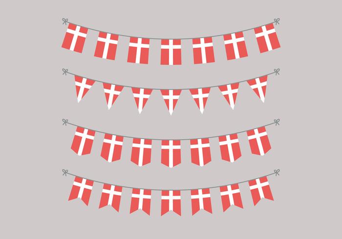 Garlands Of Danish Flags vector