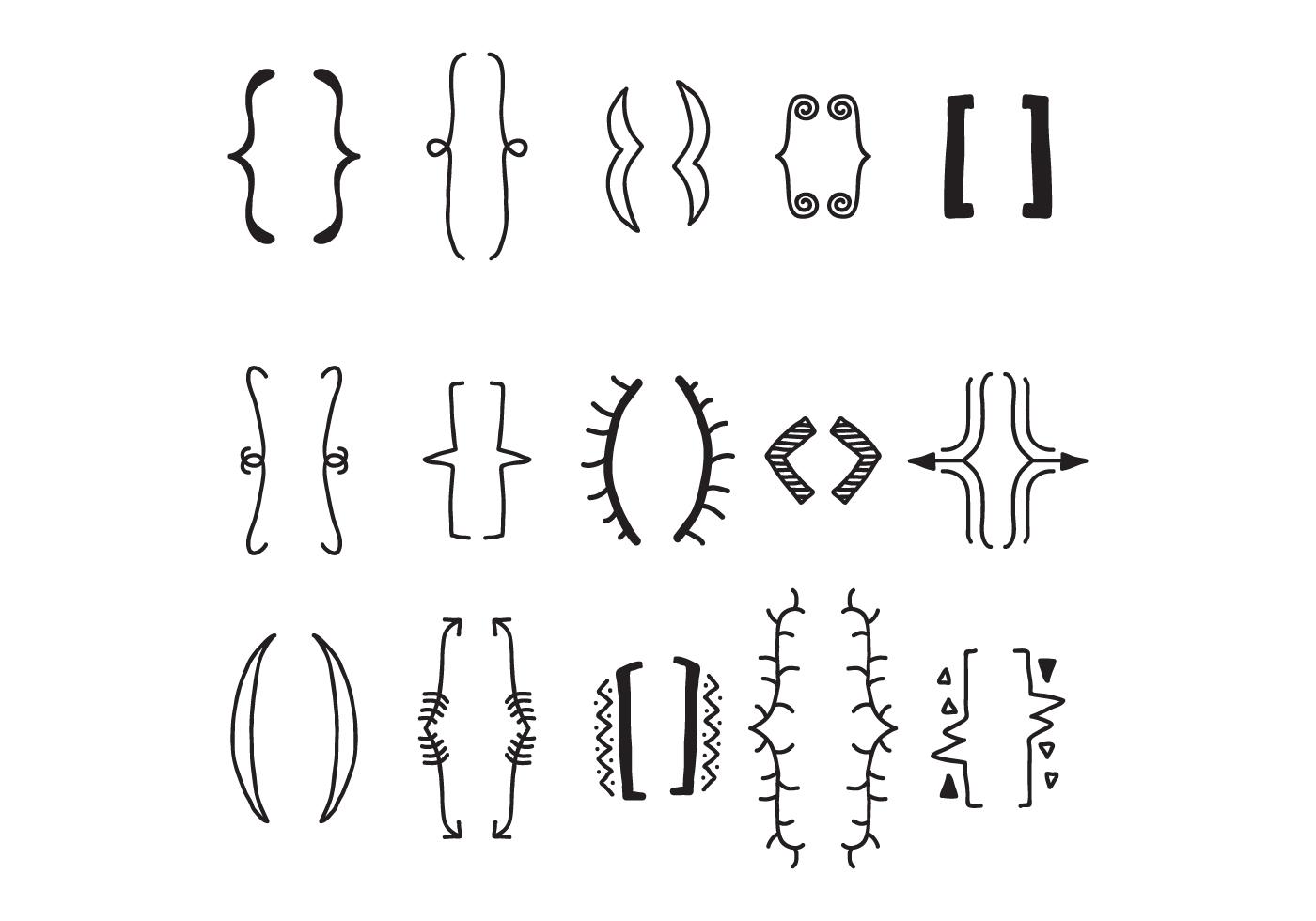 Set Of Decorative Brackets 141442 Vector Art at Vecteezy