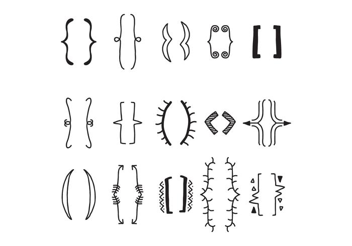 Set Of Decorative Brackets vector