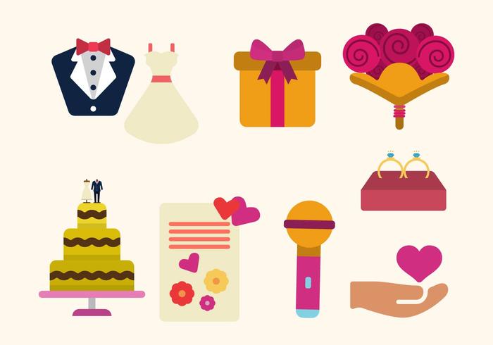 Flat Wedding Vectors Flat Wedding Vectors