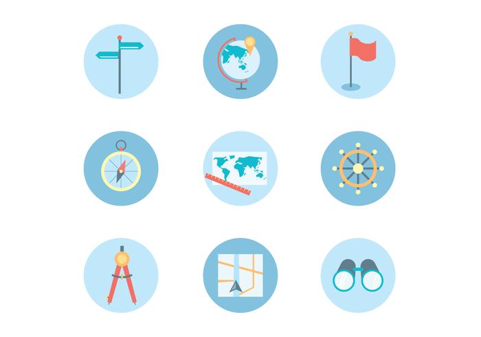 Flat Icons of Navigation Theme vector