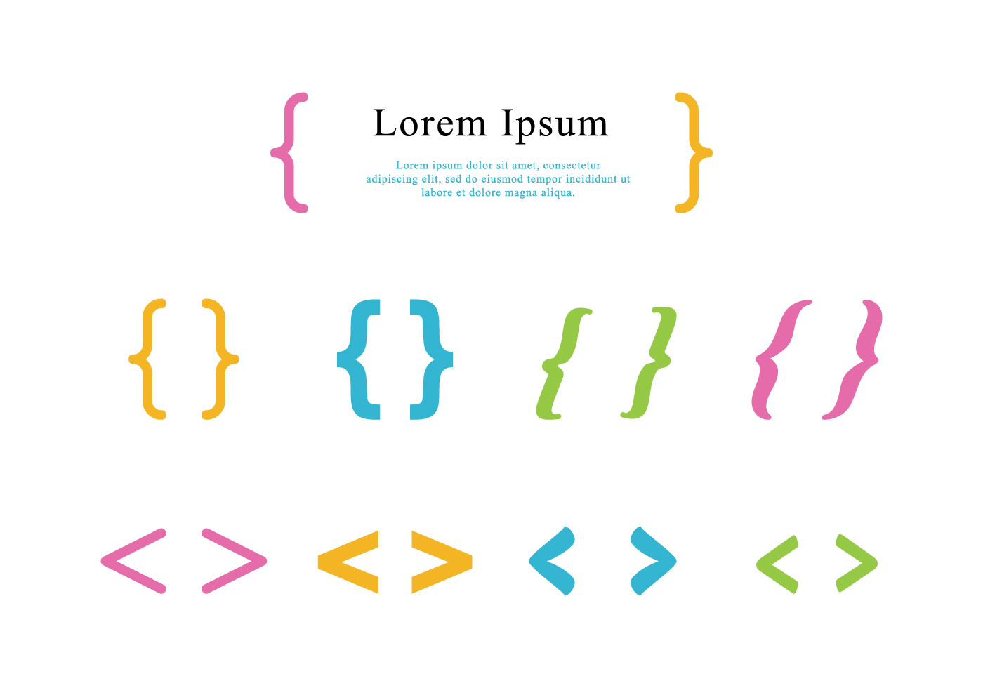 Bracket Vector Pack 141457 Vector Art at Vecteezy