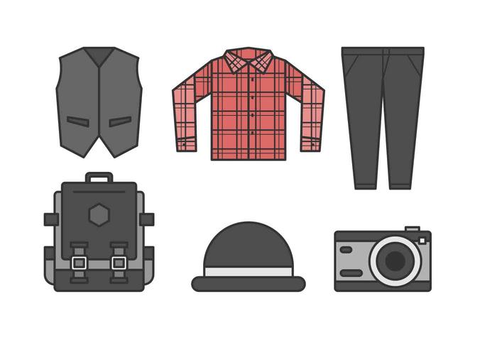Free Sleek Hipster Men Outfits Vectors