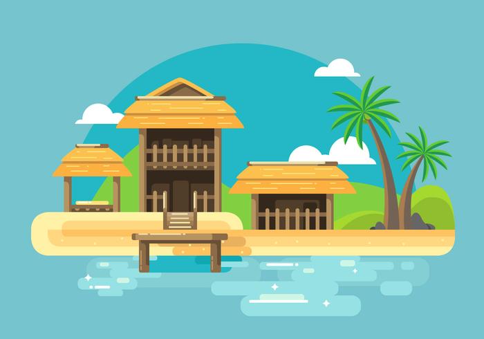 Cabana Beach Vector