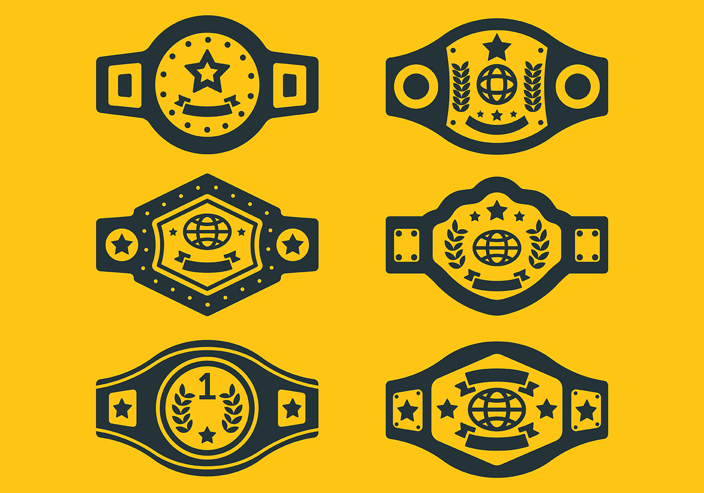 Wrestling championship belt template