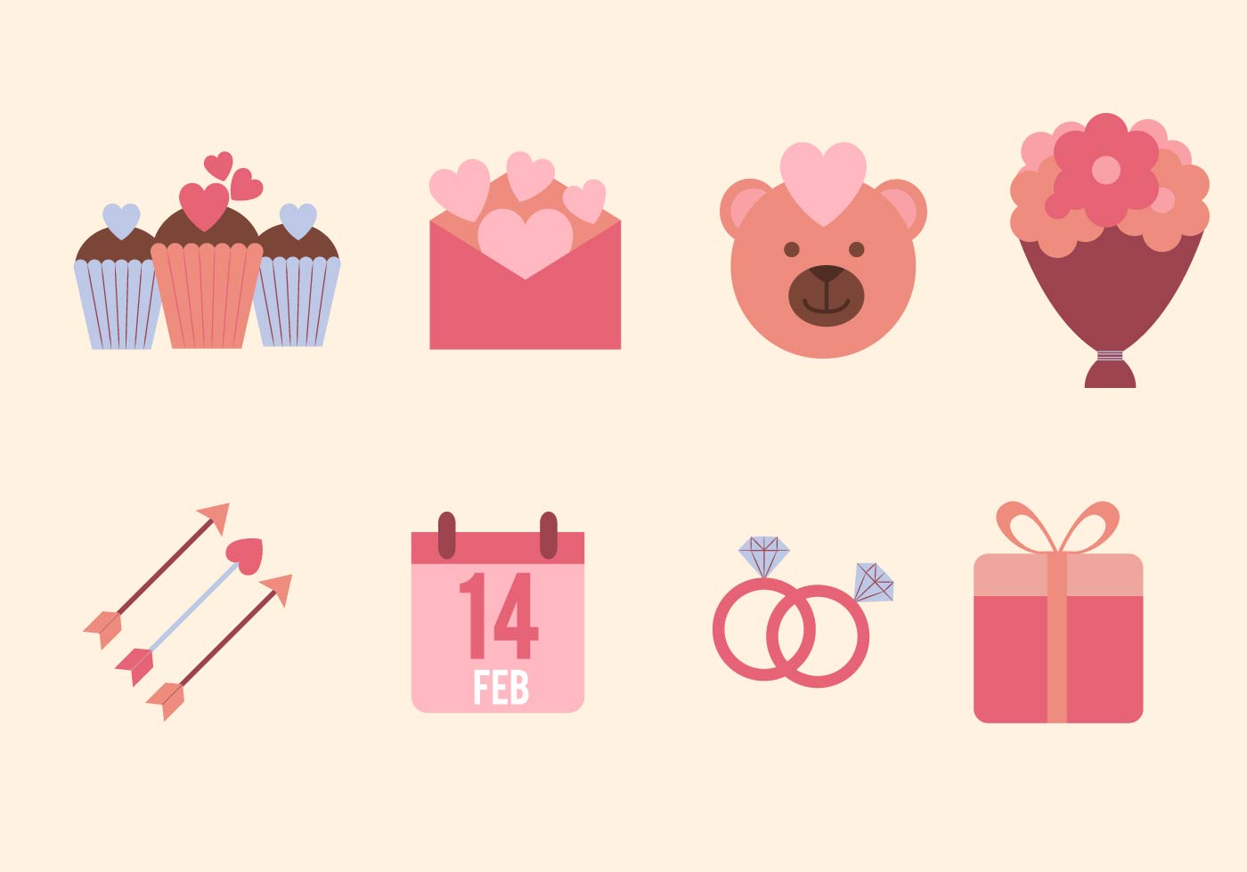 Download Flat Valentine Vectors - Download Free Vectors, Clipart Graphics & Vector Art
