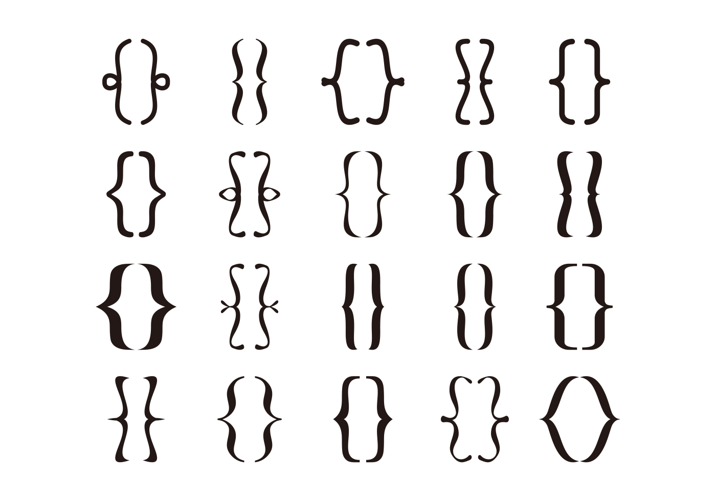 Bracket Icons Set 141491 Vector Art at Vecteezy