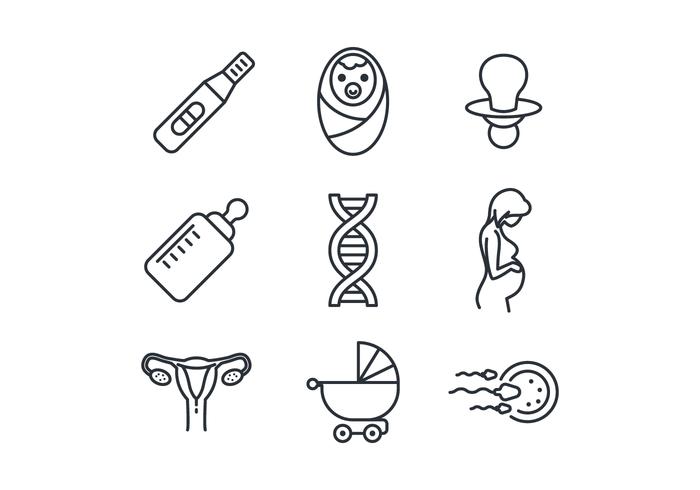 Maternity and Pregnancy Icon Set vector