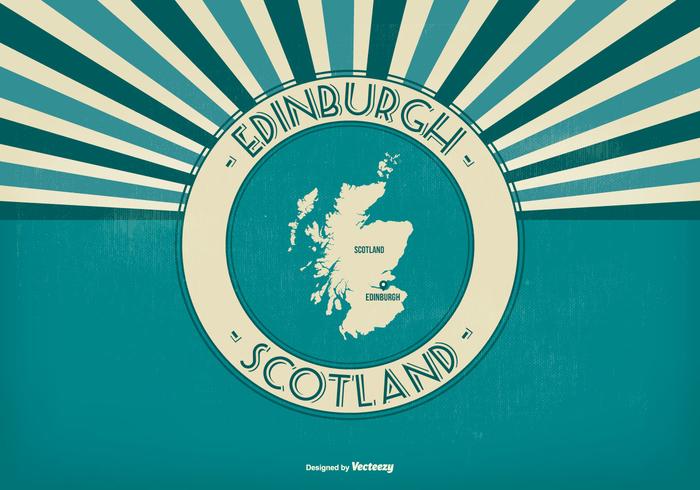 Ilustración Edimburgo Escocia retro vector