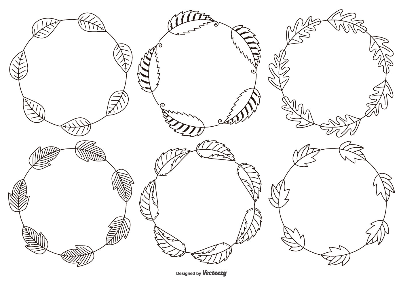 Download Sketchy Decorative Leaf Frames - Download Free Vectors ...