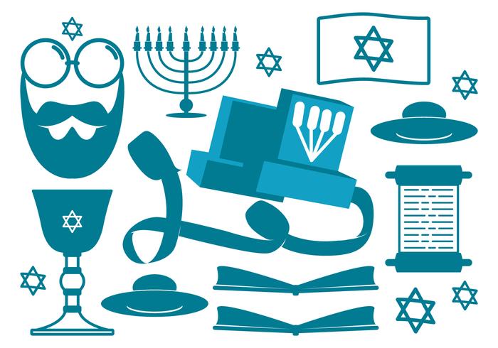 Jewish Religious Icons vector