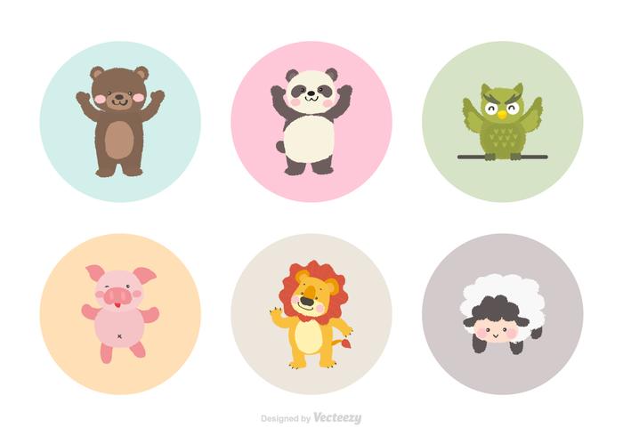 Cute Cartoon Animals Vector