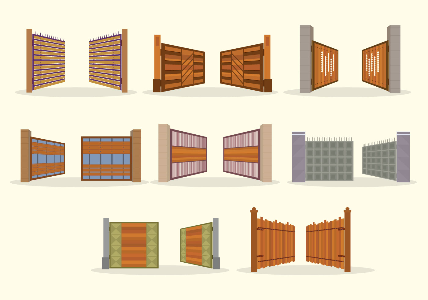 Open Gate Vector Pack 141556 Vector Art at Vecteezy