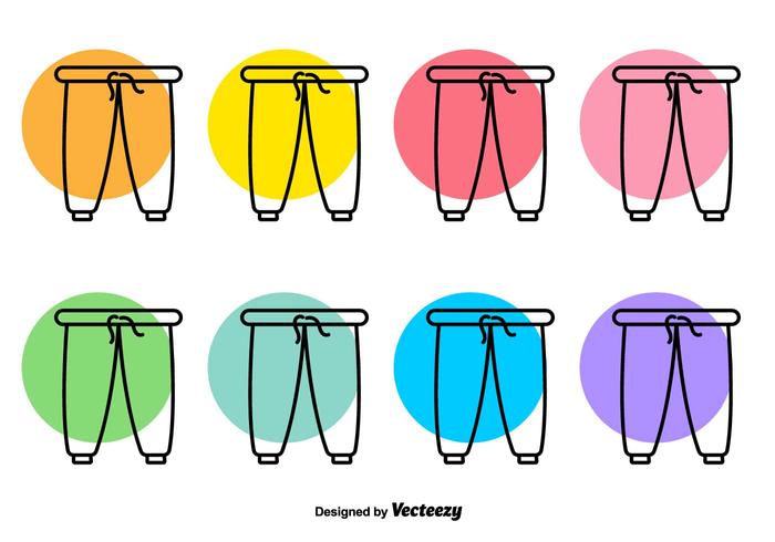 Pantalones de chándal lineal del vector Iconos