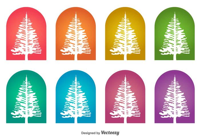 Araucaria iconos vectoriales vector