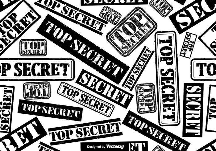 Vector Top Secret Stamp Seamless Pattern