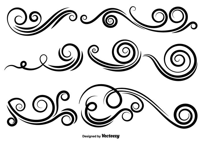 Vector Set Of Swirls