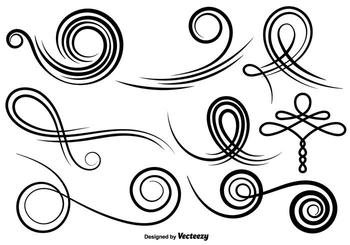 Vector Set Of Swirls