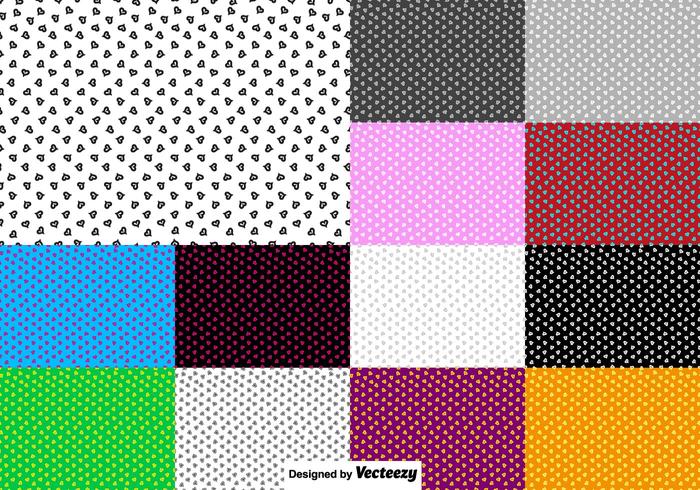 Vector Set Of Heart Seamless Pattern