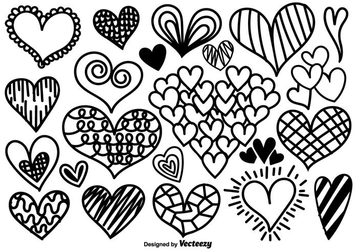 Vector Cartoon Hearts Icons