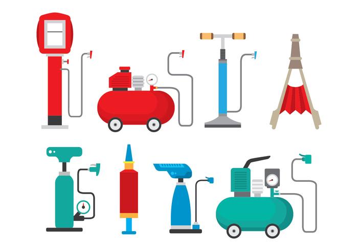 Bright Air Pump Icons vector