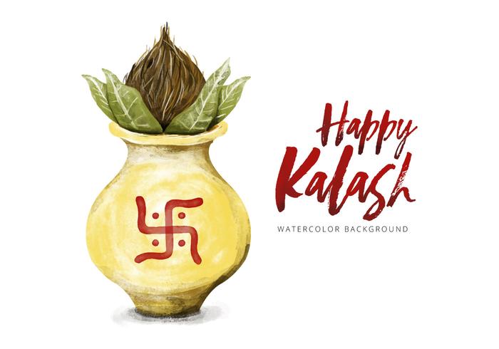 Free Kalash Watercolor Vector