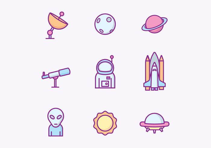 Outer Space Icons vector