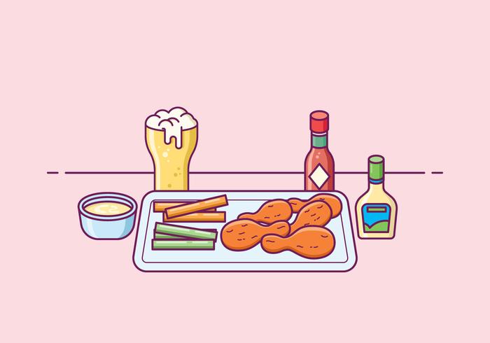 Free Buffalo Wings Illustration vector