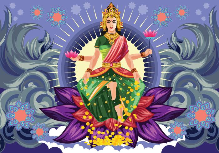 Free Blue Goddess Lakshmi Vector