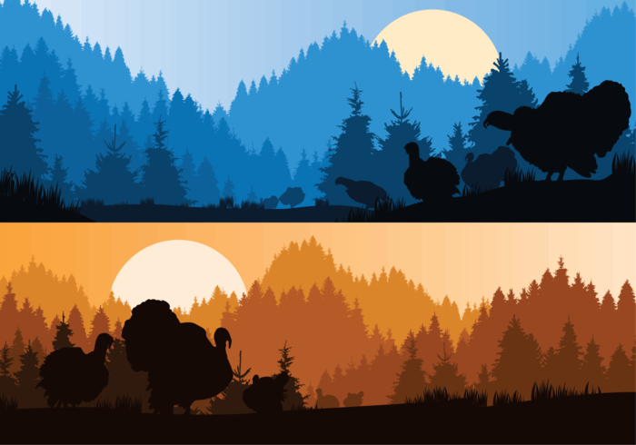 Wild Turkey Silhouette Illustration Wild Turkey Silhouette Illustration