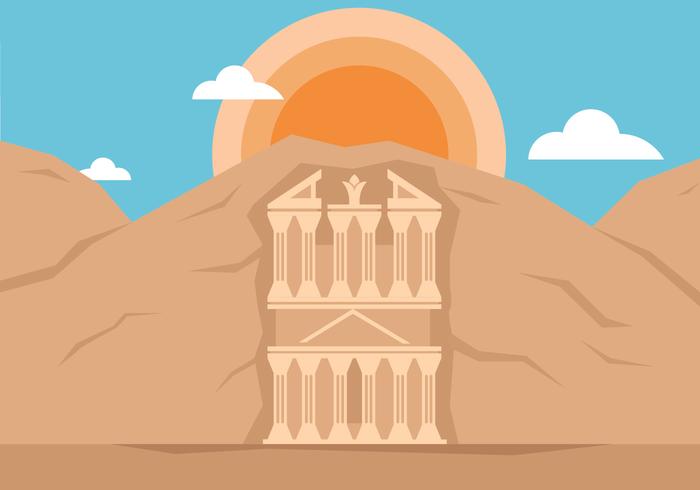 Petra Landmark Illustration vector