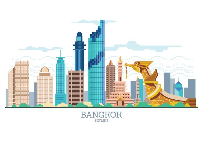 Bangkok skyline vectoriales vector