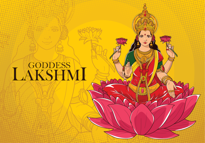 Diosa Lakshmi Ilustración vector