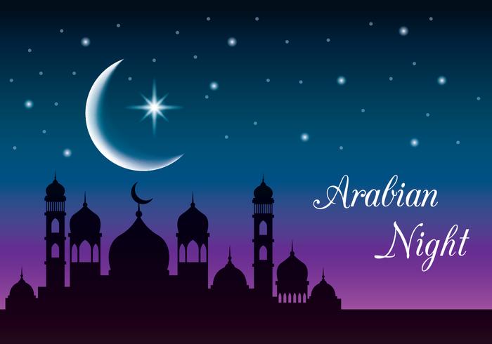 Mystic Arabian Night Background vector