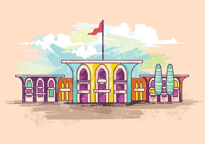 Al Alam Palace Watercolor Vector