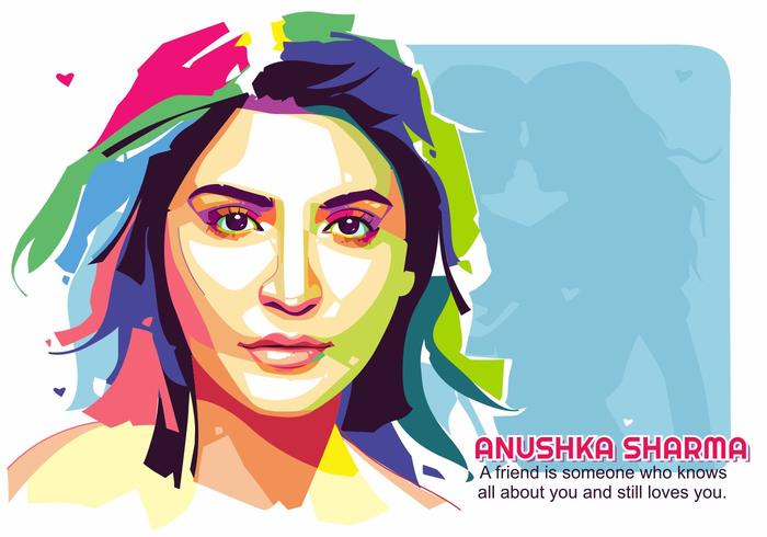 Anushka Sharma Bollywood Celebrity Portrait Vector 