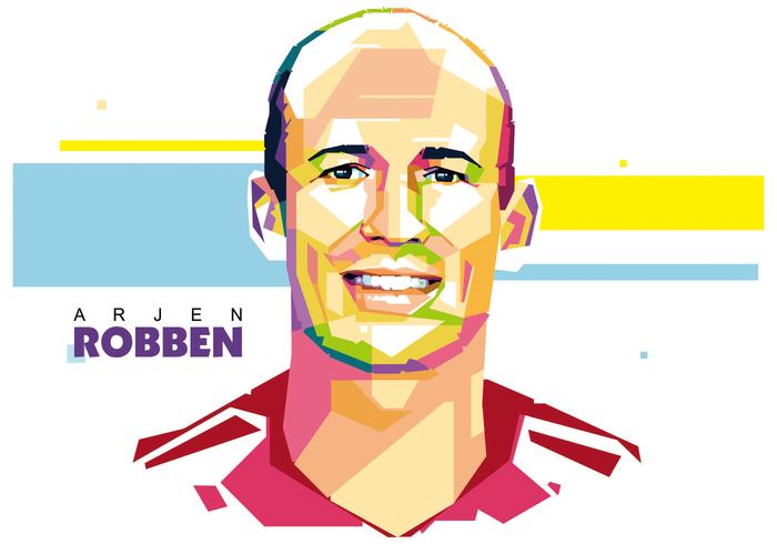 Arjen Robben WPAP Portrait Vector