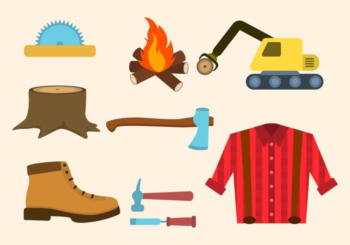 Flat Lumberjack Vectors