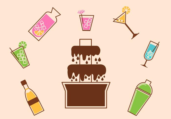 Flat Party Cocktail Vectors