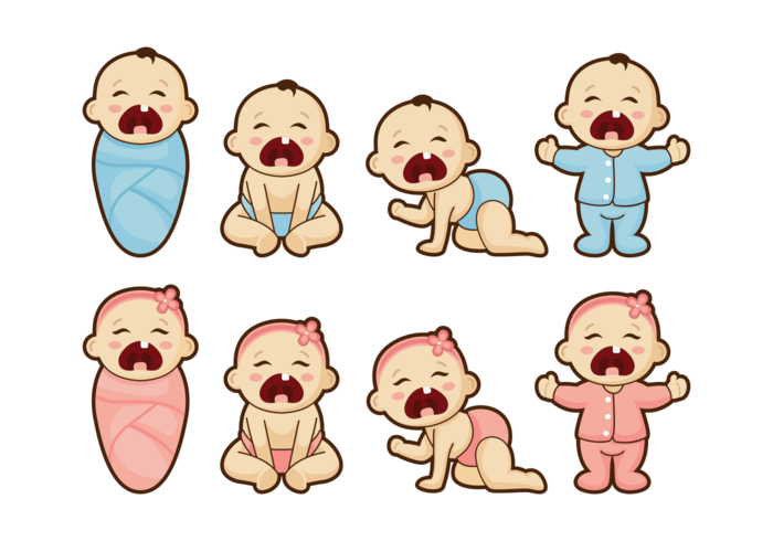 Crying Baby Cartoon Vector