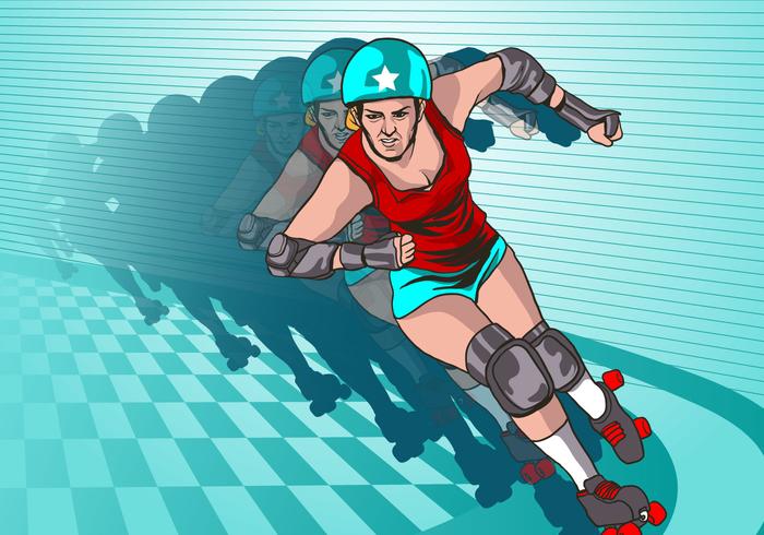 Speeding Roller  Derby  Girl Vector Download Free Vectors 