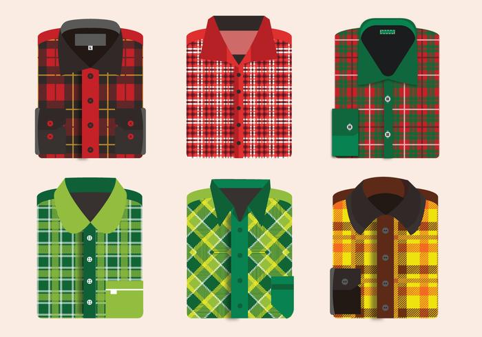 Flannel Shirt Folding Pattern Vector Pack