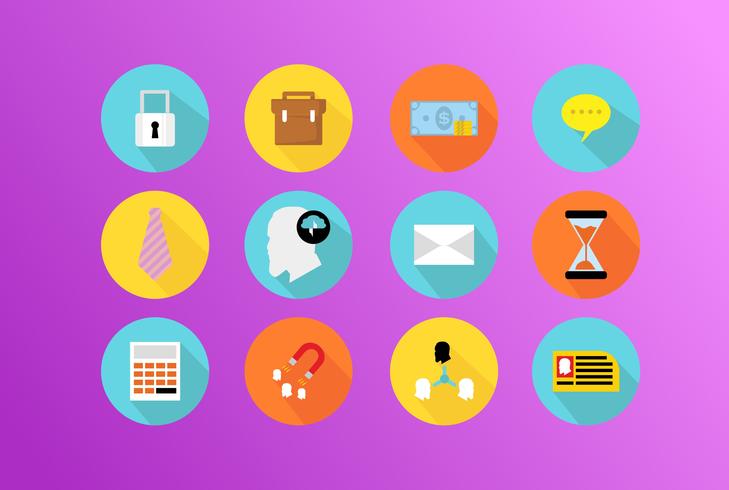 Colorful Flat Business Icons vector