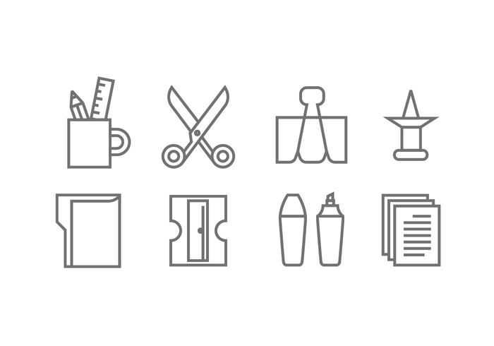 Stationery and Office Supply Icons vector