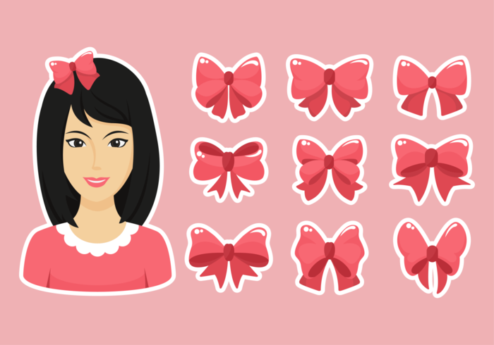 Hair Ribbon Icons Vector