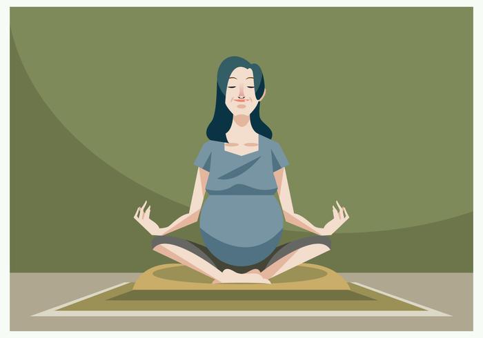 Beautiful Pregnant Woman Doing Pregnant Yoga Vector Beautiful Pregnant Woman Doing Pregnant Yoga Vector