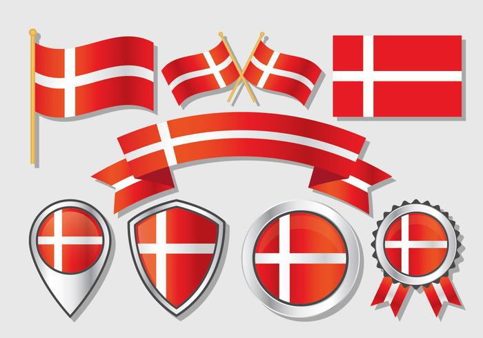 Danish Flag Vector Collection