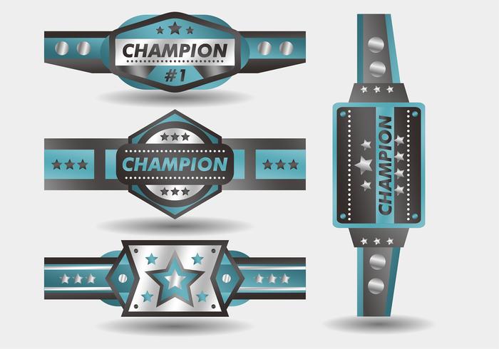 Blue Championship Belt Vector Design