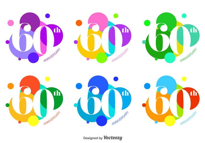 Bright and Bubble 60th Vector Badges